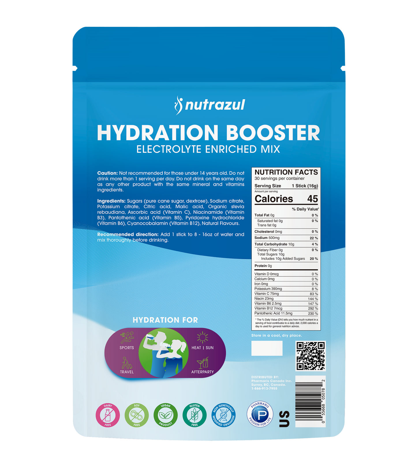 Nutrazul Hydration Booster – Acai Berry - 30 Sticks