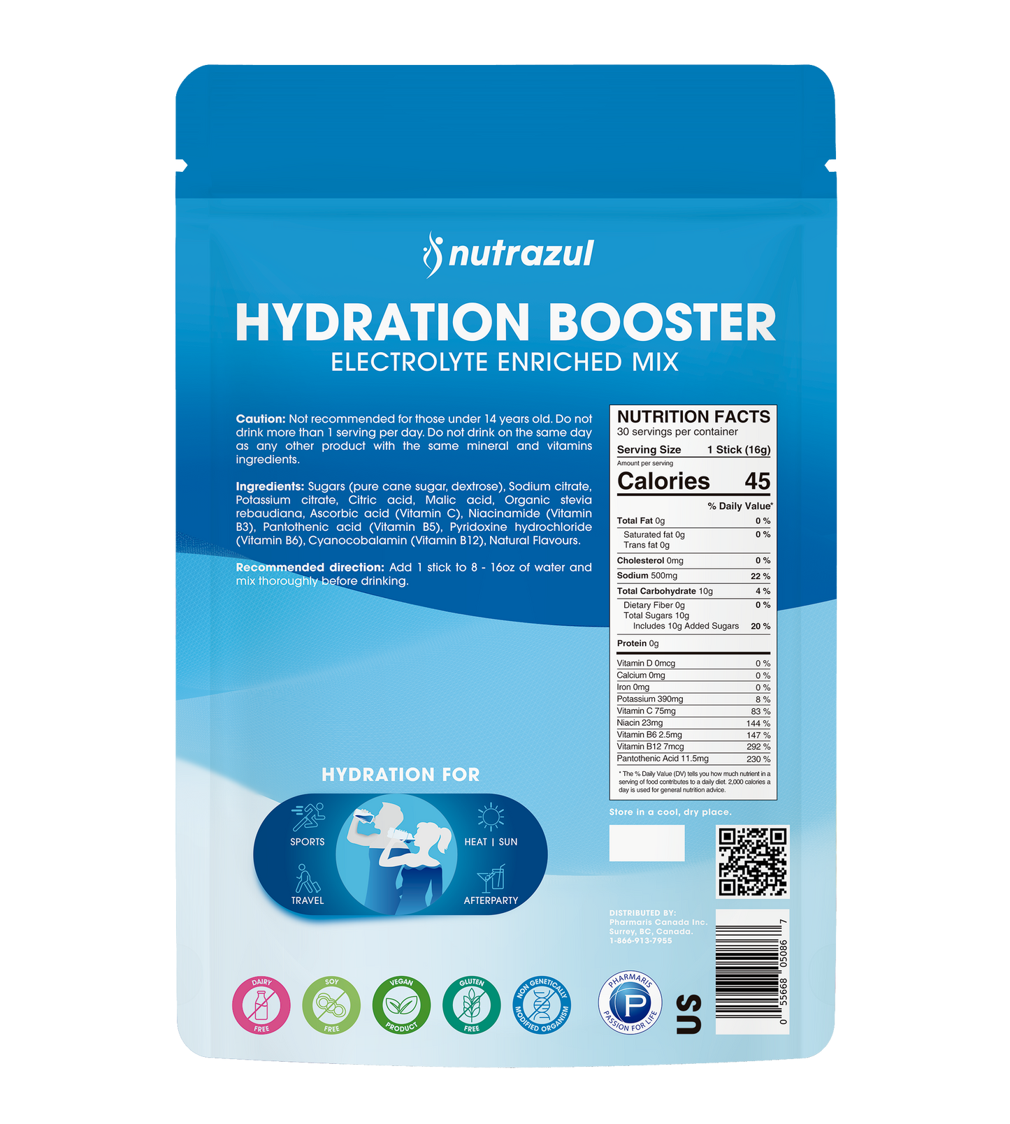 Nutrazul Hydration Booster- Multi pack 30 Sticks