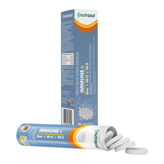 Nutrazul Immune+ Effervescent Tablets | Vitamin C and Zinc with Vitamin E | 60 Tablets