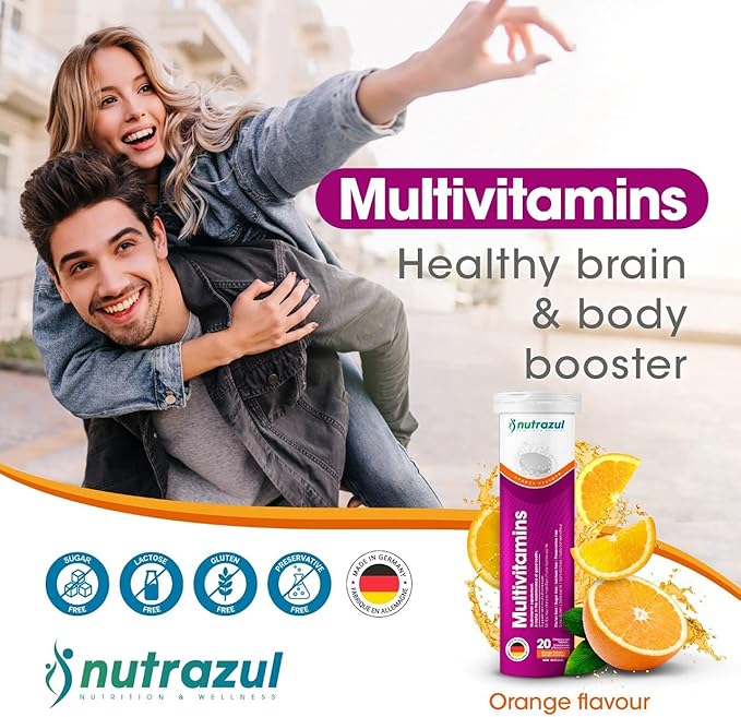 Nutrazul Multivitamin Effervescent Tablets - Orange 20’s | 20 Days Supply