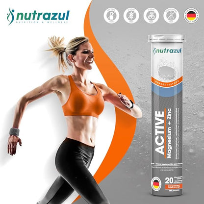 Nutrazul ACTIVE Magnesium and Zinc Effervescent Tablets | 60 Tablets