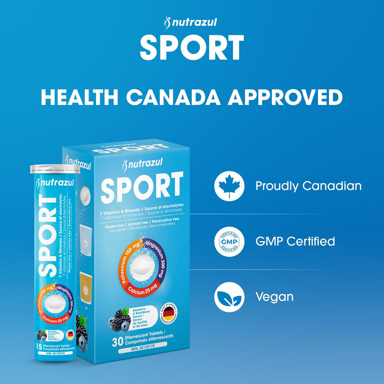 Comprimés effervescents Nutrazul SPORT | Soutien électrolytique et musculaire