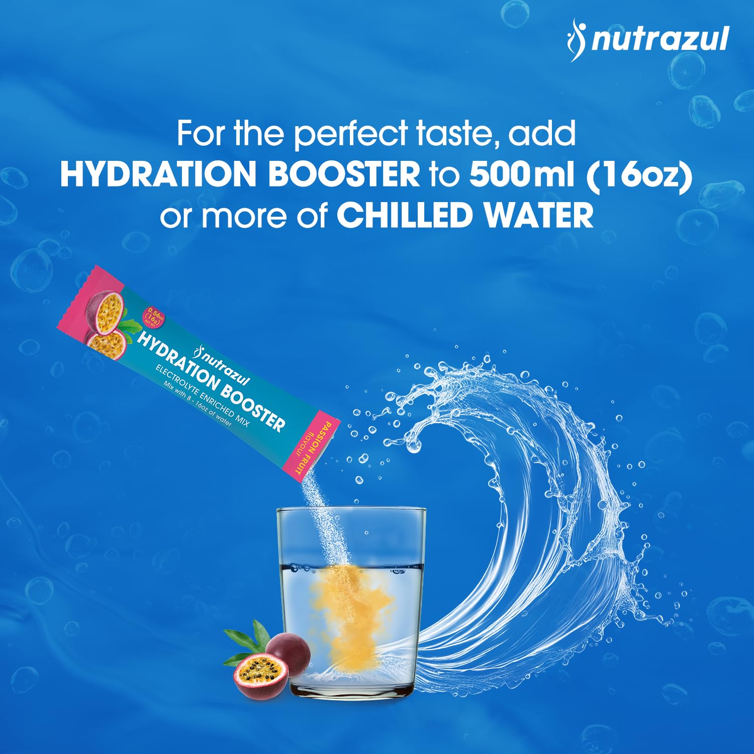 Nutrazul Booster d'hydratation - Fruit de la passion 30 bâtonnets