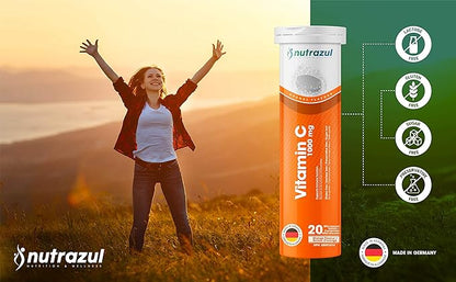 Nutrazul Vitamin C 1000mg Effervescent Tablets - Orange (Pack of 5 X 20)