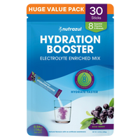 Nutrazul Booster d'hydratation – Saveur baies d'açaï | Poudre enrichie en électrolytes