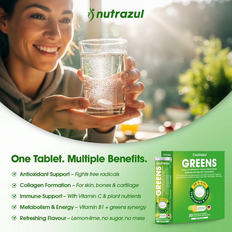 Nutrazul® GREENS Effervescent Tablets | Antioxidants & Nutrient Support
