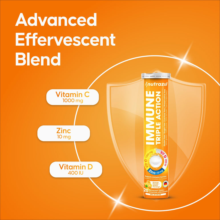 Nutrazul® Immune Triple Action Effervescent Tablets | Orange (Pack of 5)