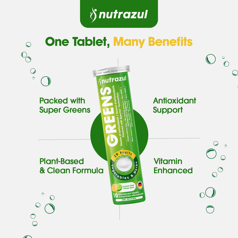 Nutrazul® GREENS Effervescent Tablets | Antioxidants & Nutrient Support