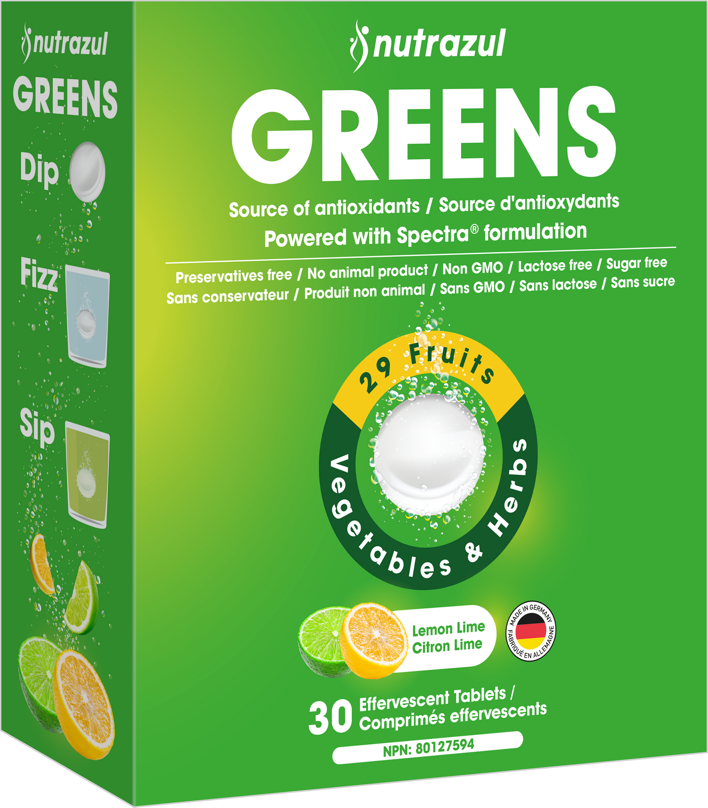 Nutrazul GREENS Effervescent Tablets | Daily Antioxidant & Immune Support |