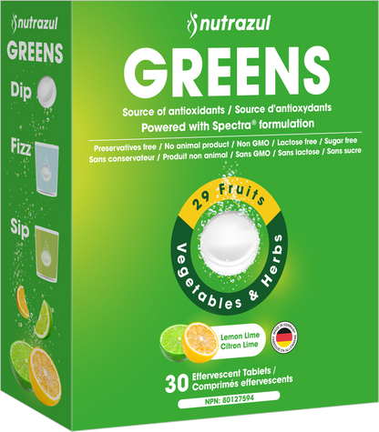 Nutrazul GREENS Effervescent Tablets | Daily Antioxidant & Immune Support |