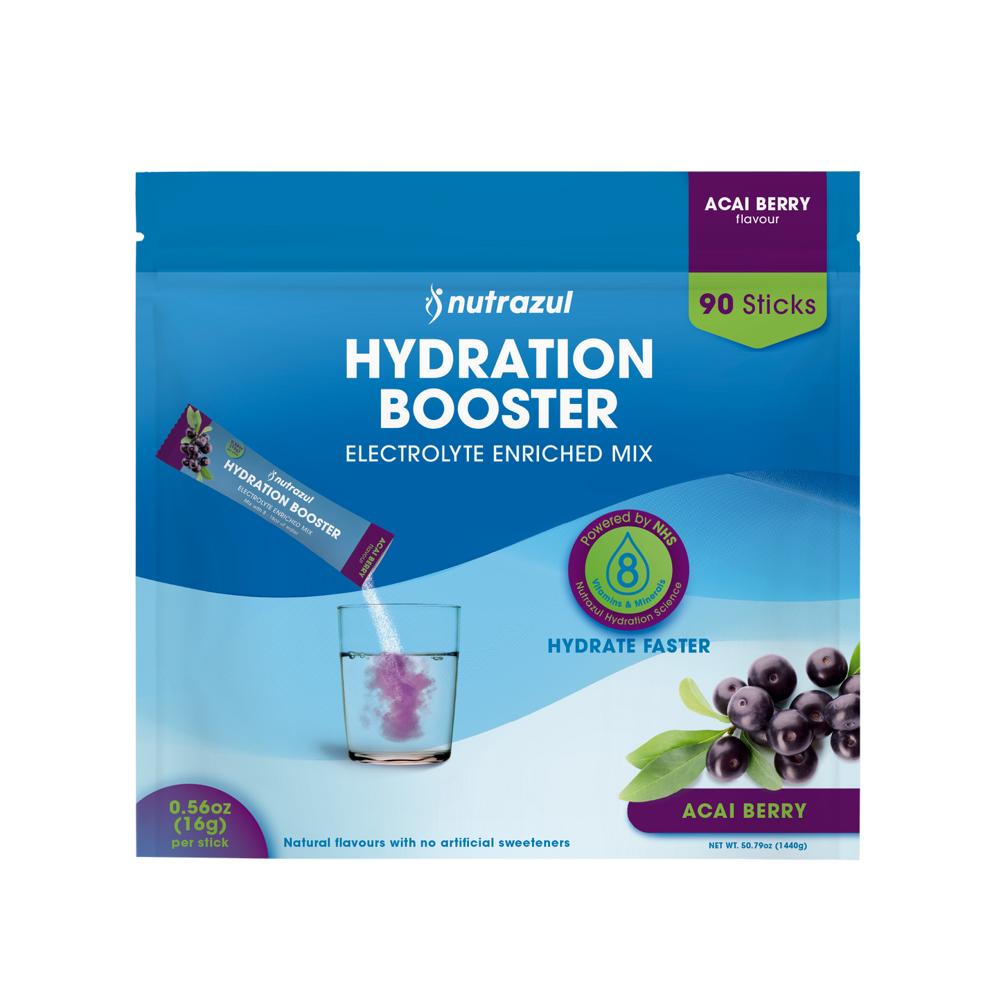 Nutrazul Hydration Booster- Acai Berry 90 Sticks