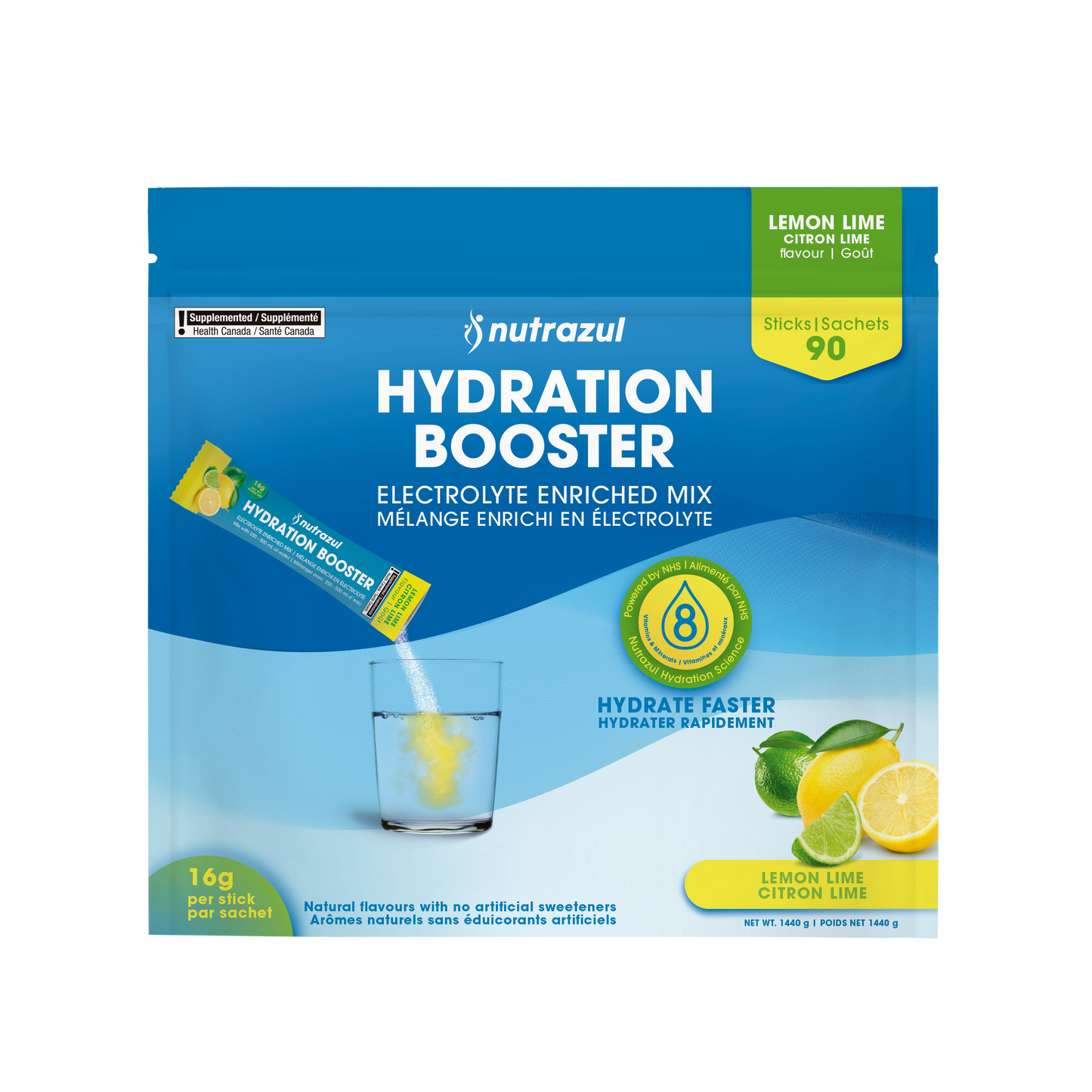 Nutrazul Hydration Booster- Lemon Lime 90 Sticks