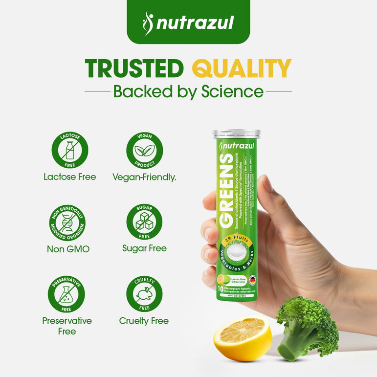 Nutrazul® GREENS Effervescent Tablets | Antioxidants & Nutrient Support
