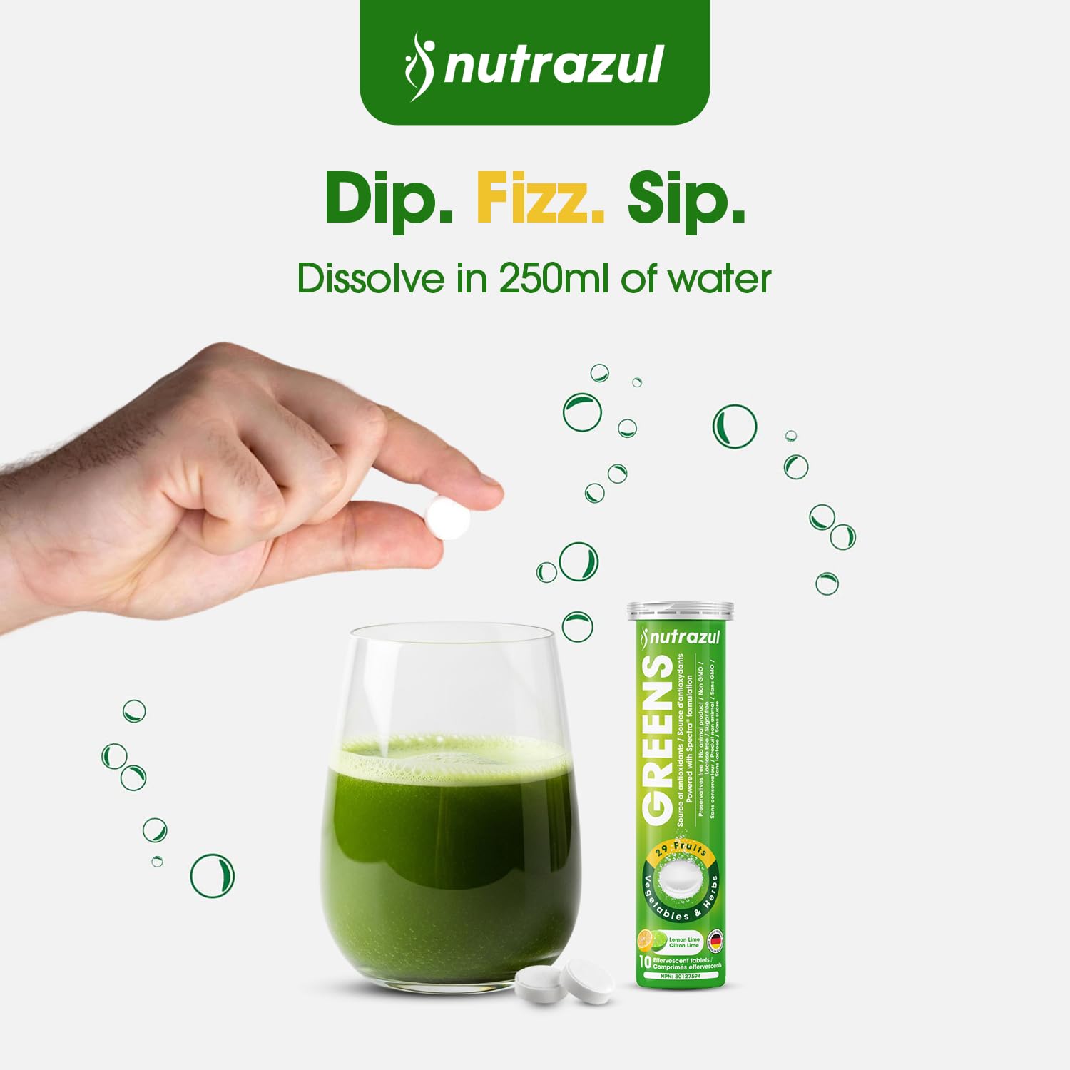 Nutrazul® GREENS Effervescent Tablets | Antioxidants & Nutrient Support