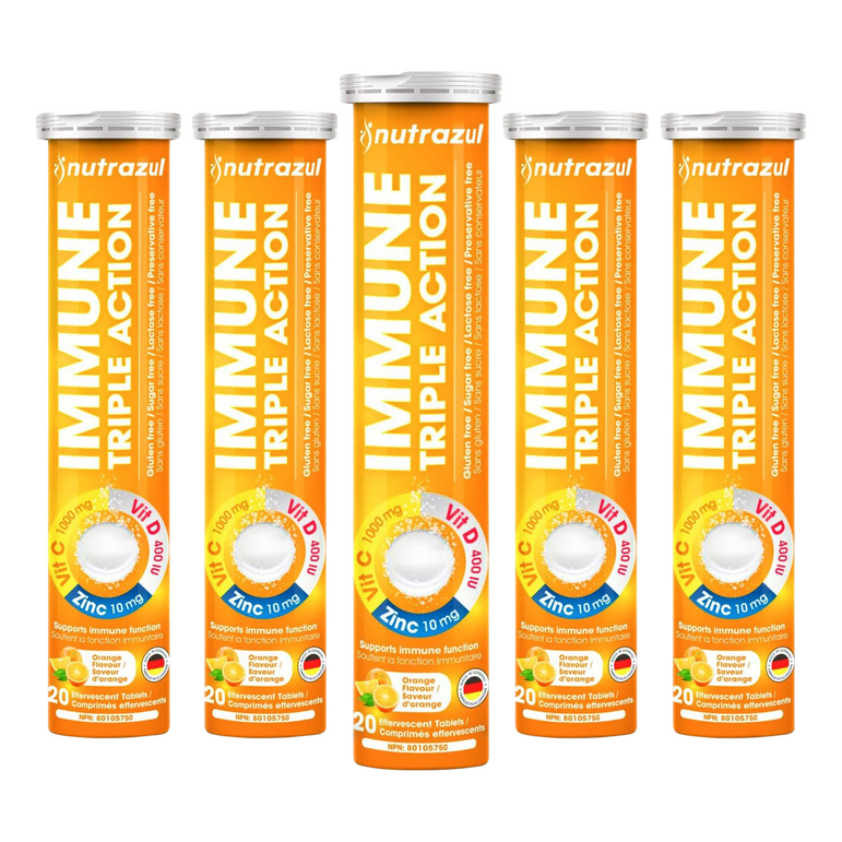 Nutrazul® Immune Triple Action Effervescent Tablets | Orange (Pack of 5)