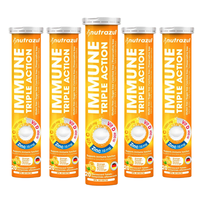 Nutrazul® Immune Triple Action Effervescent Tablets | Orange (Pack of 5)