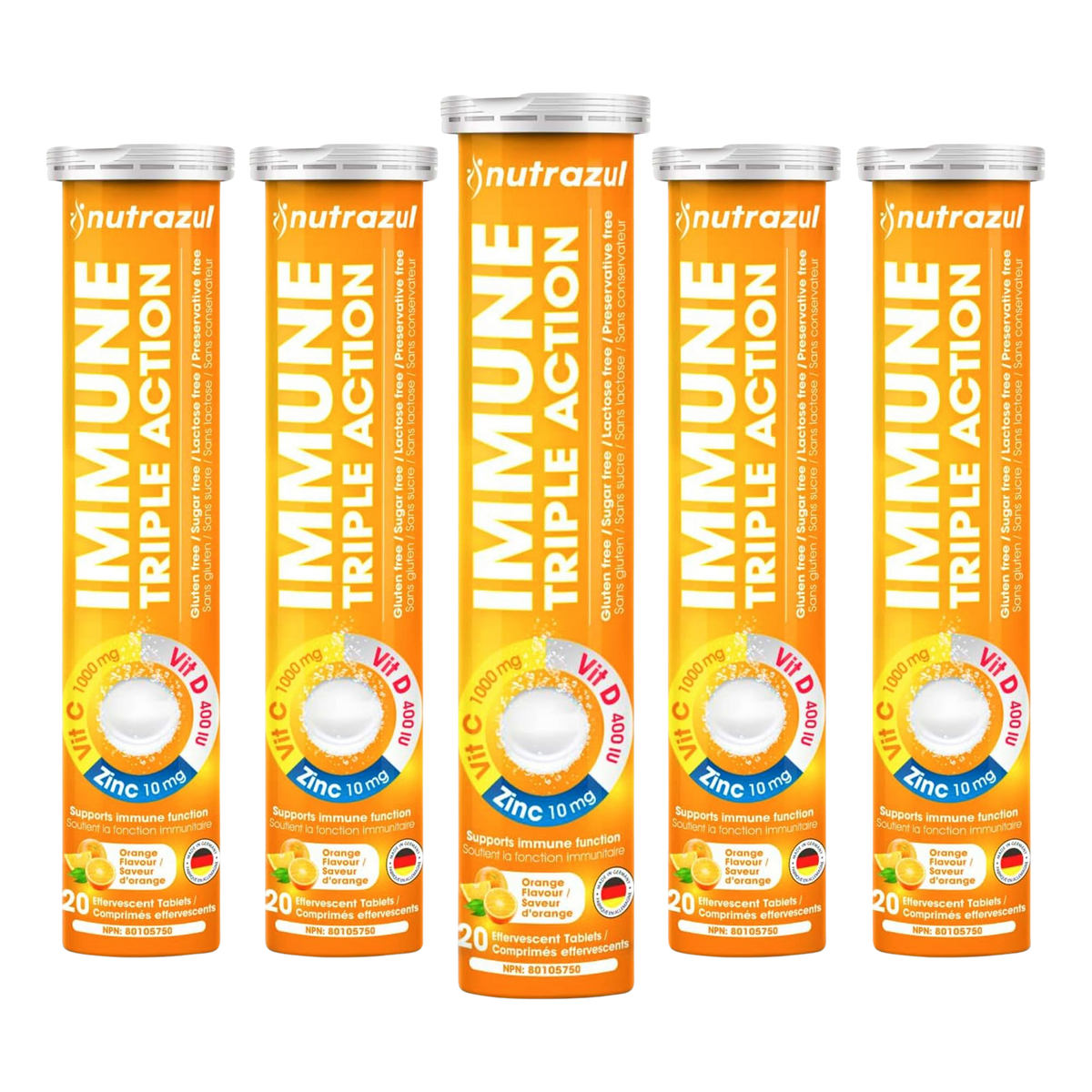 Nutrazul® Immune Triple Action Effervescent Tablets | Orange (Pack of 5)