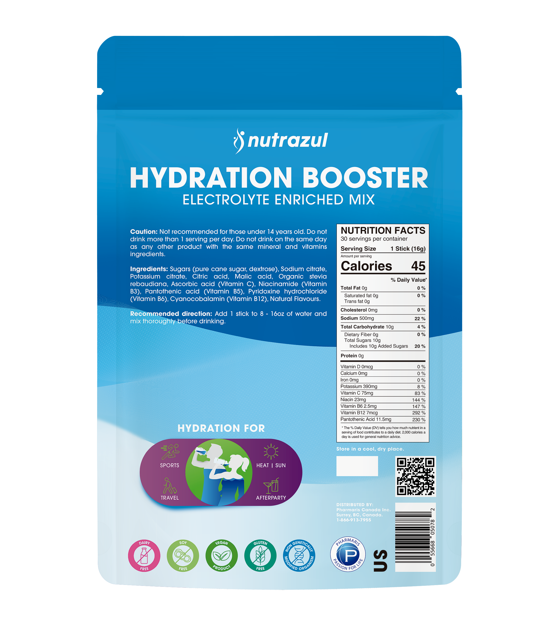 Nutrazul® Hydration Booster – Acai Berry - 30 Sticks