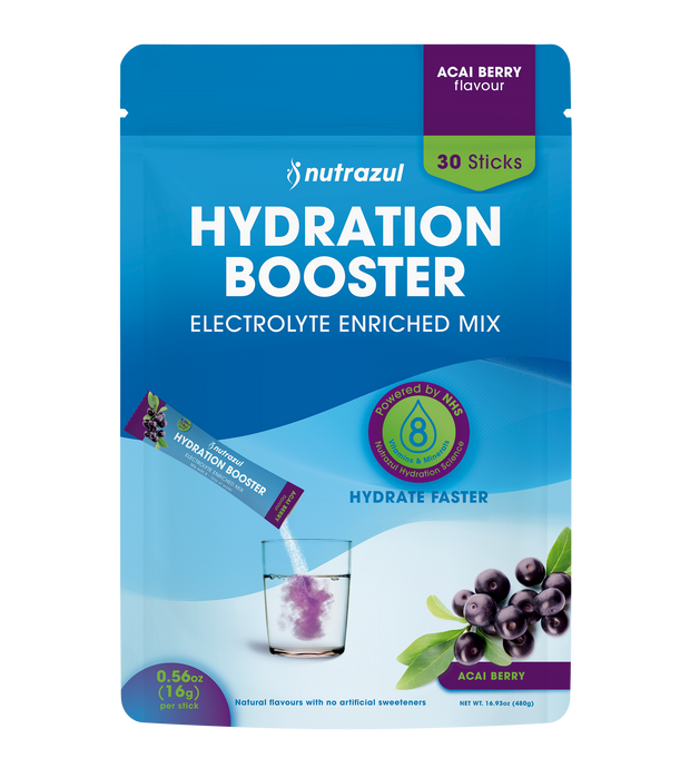 Nutrazul Booster d'hydratation – Saveur baies d'açaï | Poudre enrichie en électrolytes