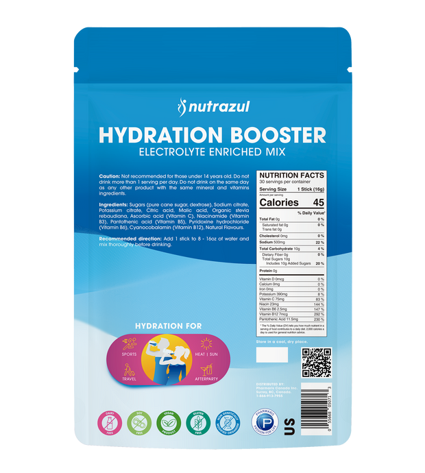 Nutrazul Booster d'hydratation - Fruit de la passion 30 bâtonnets