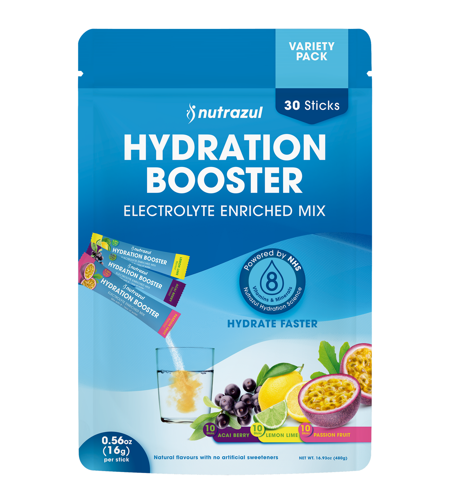 Nutrazul Hydration Booster- Multi pack 30 Sticks