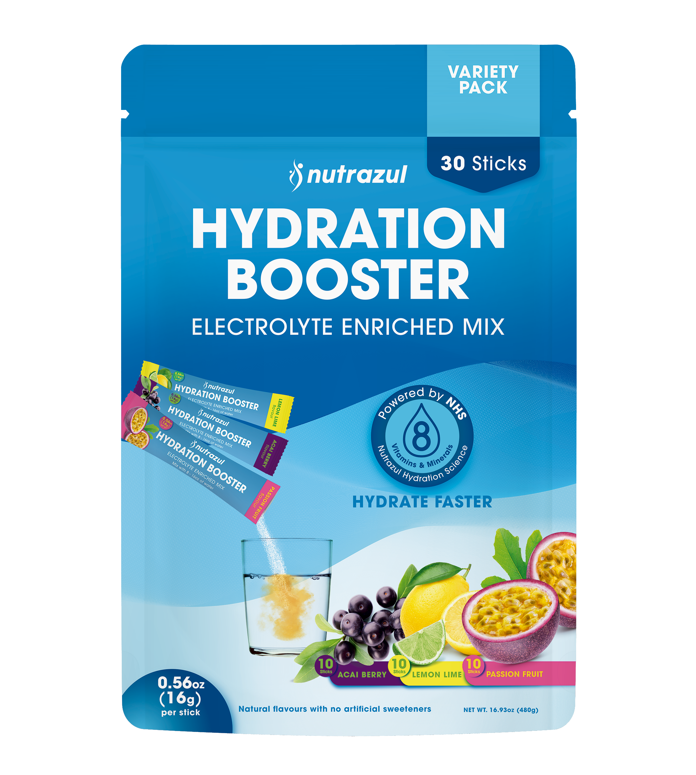 Nutrazul Hydration Booster- Multi pack 30 Sticks