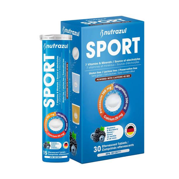 Nutrazul SPORT | Soutien électrolytique et énergétique avec caféine | Magnésium, potassium et zinc