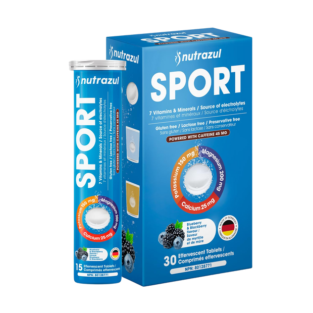 Nutrazul SPORT | Soutien électrolytique et énergétique avec caféine | Magnésium, potassium et zinc