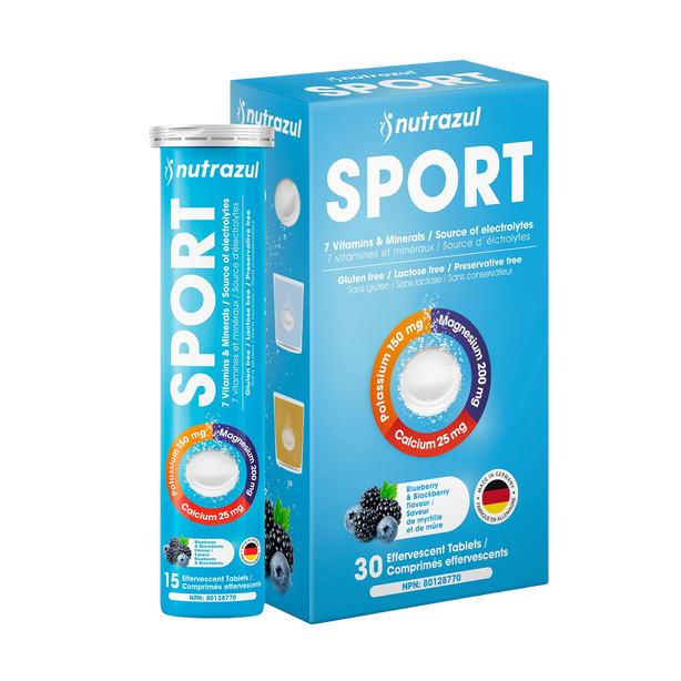 Comprimés effervescents Nutrazul SPORT | Soutien électrolytique et musculaire