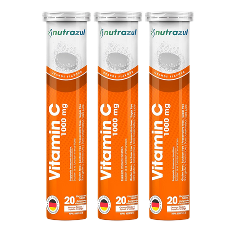 Nutrazul® Vitamin C 1000mg Effervescent Tablets | Orange (Pack of 3)