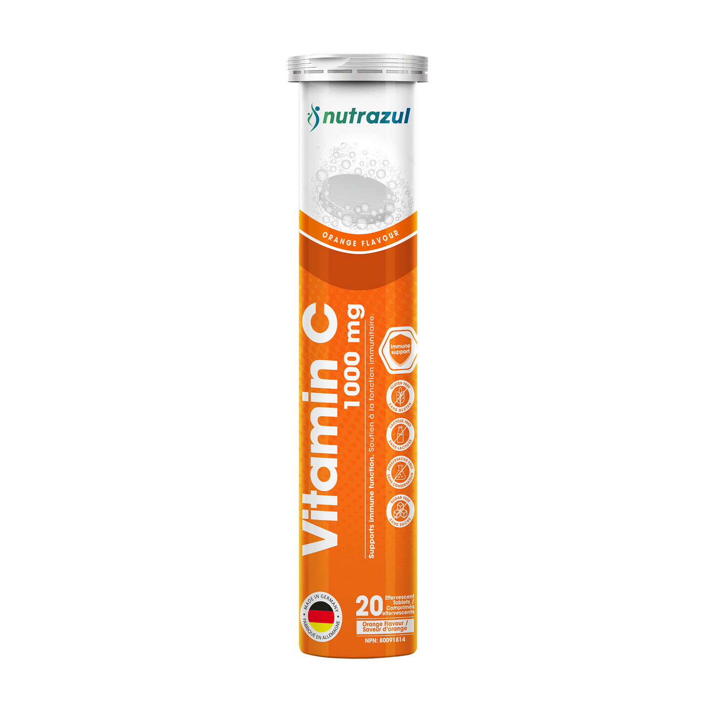 Nutrazul Vitamin C 1000mg Effervescent Tablets - Orange (Pack of 5 X 20)