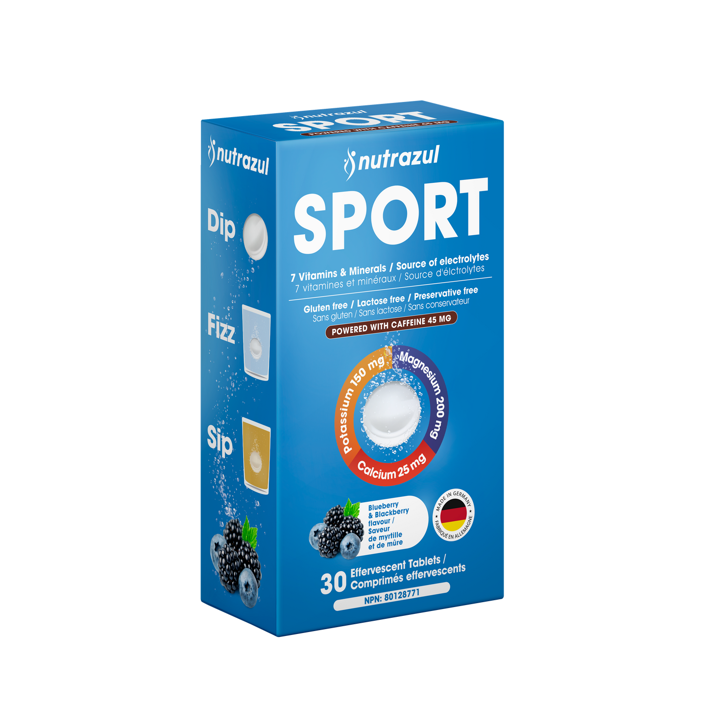 Nutrazul SPORT | Electrolyte & Energy Support with Caffeine |Magnesium, Potassium & Zinc