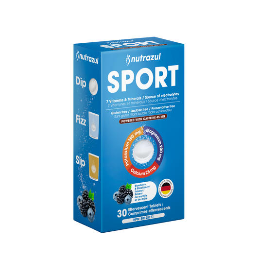 Nutrazul SPORT | Electrolyte & Energy Support with Caffeine |Magnesium, Potassium & Zinc