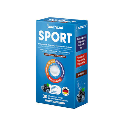 Nutrazul SPORT | Electrolyte & Energy Support with Caffeine |Magnesium, Potassium & Zinc