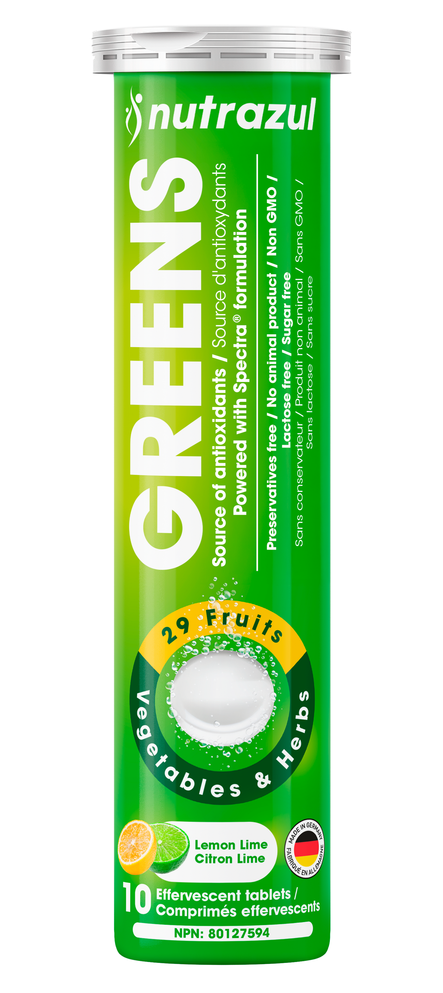 Nutrazul GREENS Effervescent Tablets | Daily Antioxidant & Immune Support |