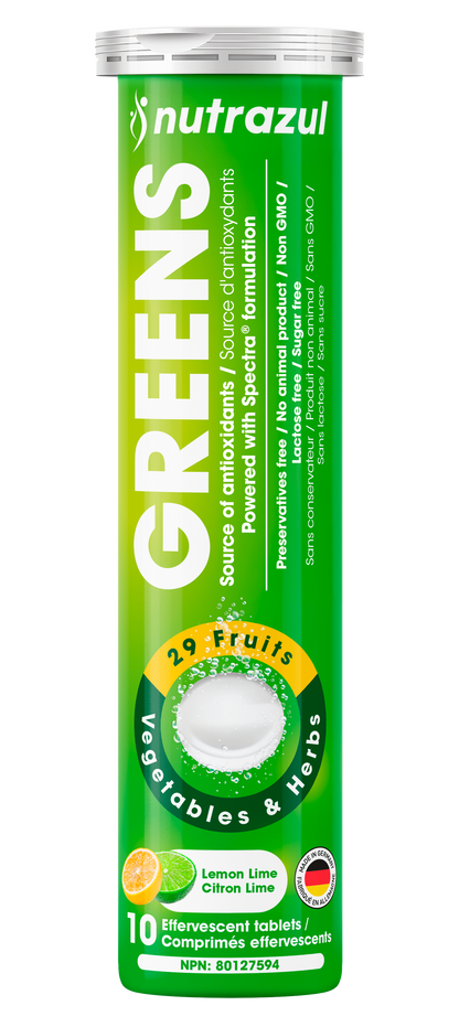 Nutrazul GREENS Effervescent Tablets | Daily Antioxidant & Immune Support |