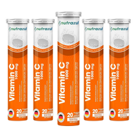 Comprimés effervescents Nutrazul Vitamine C 1000 mg - Orange (paquet de 5 x 20)