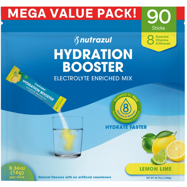 Nutrazul Booster d'hydratation - Citron vert 90 bâtonnets